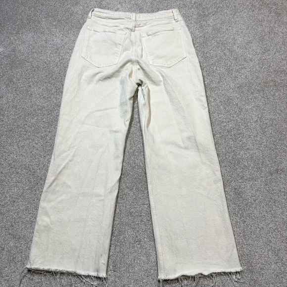 Abercrombie & Fitch 90s Relaxed Jean High Rise Curve Love Off-White Cream Jeans - Picture 2 of 9